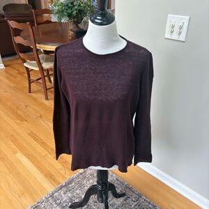 Eileen Fisher | Women's Linen Sweater in Deep Burgundy, Sz S